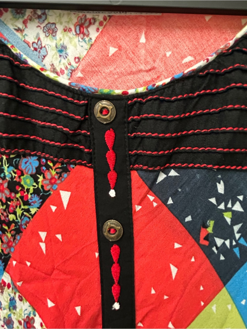 Vintage 70’s Harlequin Diamond Patchwork Maxi Dress
1/2 Sleeve
Hippie
Rayon
Boho - Picture 5 of 14